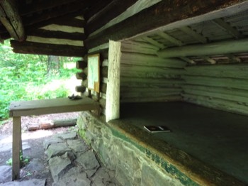  utility table and shelter interior 